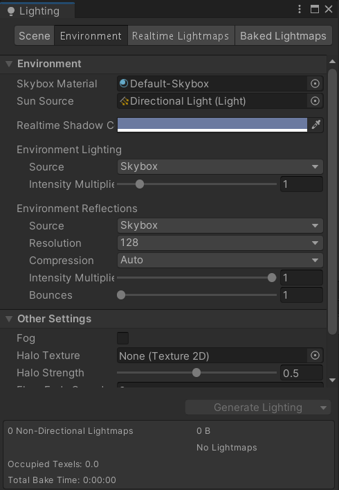 Lighting Setting Panel