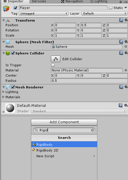 Add Rigidbody
