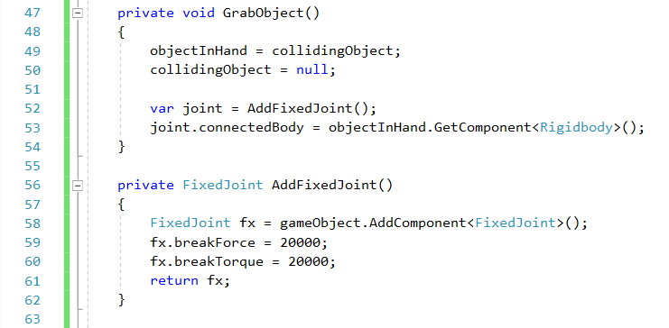 Vive Grab script grab function