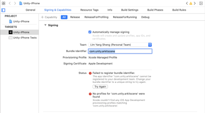 build UnityARKitRemote