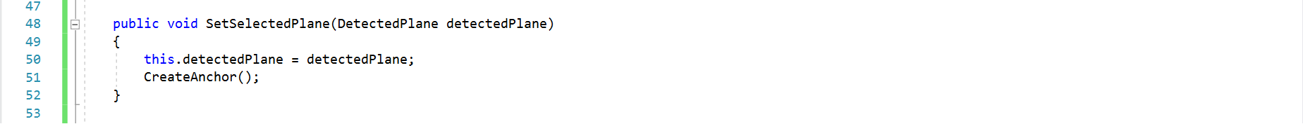 ARCore ScoreboardController SetSelectedPlane