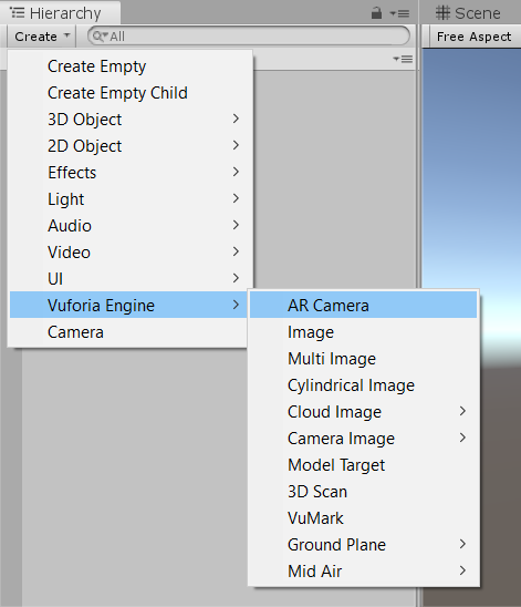 Add Vuforia AR Camera