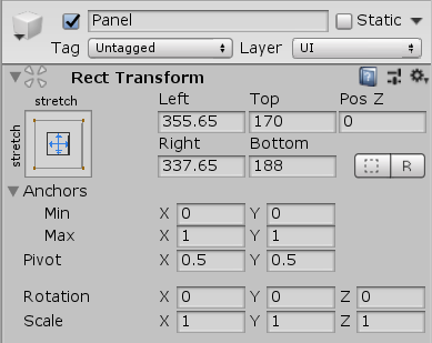 UIPanel rect transform