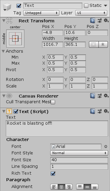 UIText rect transform