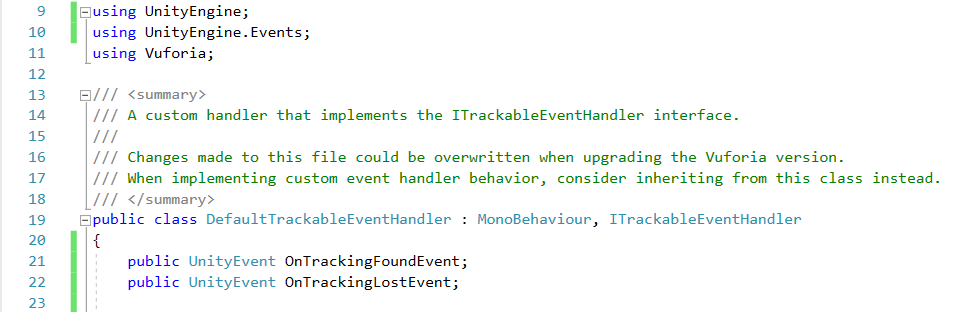 Unity Events Vuforia
